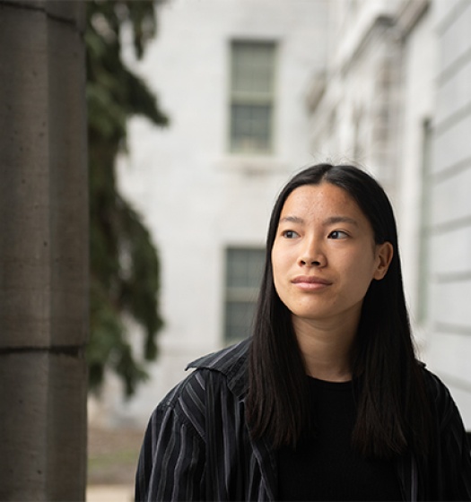 A woman looking away from the camera